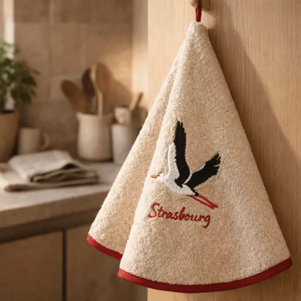 Runde Handtücher „Cigogne Envol Strasbourg“, Durchmesser 60 cm
