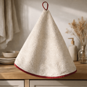 Essuie-mains rond écru Ivoire Diamètre 60