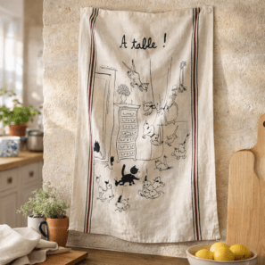 Grand Torchon Dubout Retour Des Courses Ecru 60 X 80