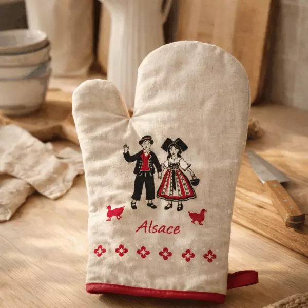 Set aus Topflappen/Ofenhandschuh „Kindheit Ficelle“ 18 x 28