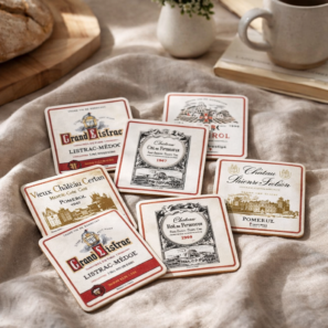 Lot de 6 sous-verres Bordeaux 10 x 10