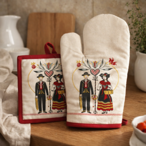 Lot gant/manique Boem Beige 18 x 28