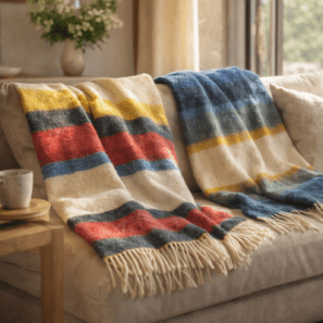 Plaid rayé recyclé Isabel 130 x 160