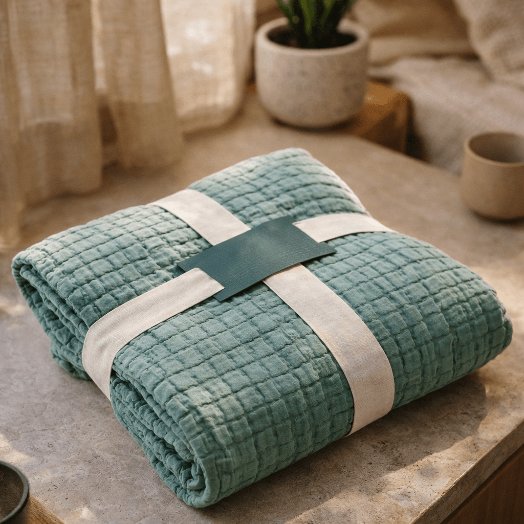 Plaid stonewashed Swami 130 x 200 (IA)