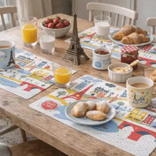 'A Stroll through Paris' Placemat Set, Assorted, 30 x 45