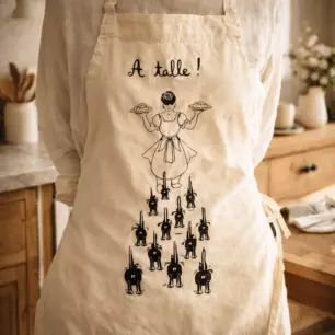 ‘À table’ Apron, Ecru, 85 x 72