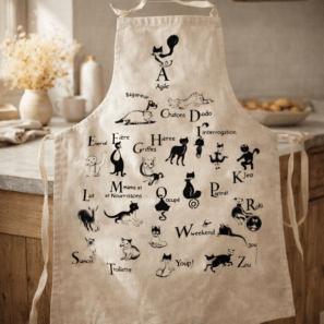 Tablier Dubout Abécédaire Ecru 72 x 85