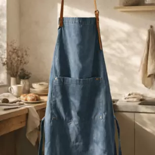 Küchenschürze „Dinem“ in Denimblau, 70 x 90