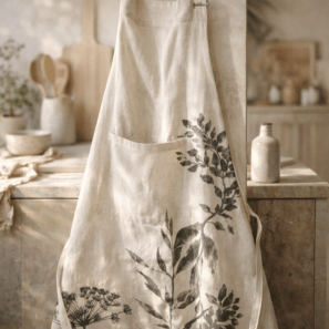 Tablier de cuisine Fleuri Isam Ombre 80 x 85