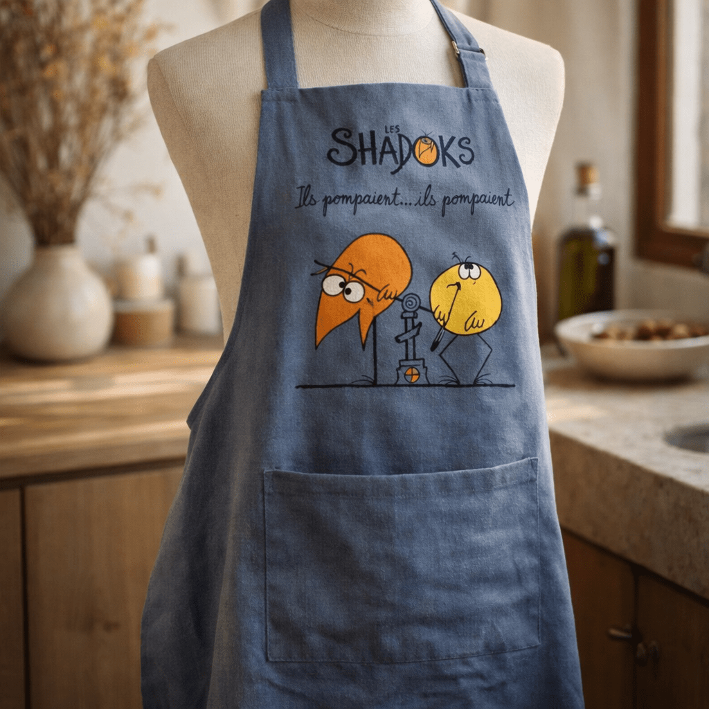 Tablier de cuisine Shadoks Ils pompaient Jeans 90 x 72 (IA)