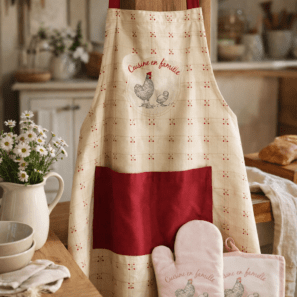 Tablier de cuisine en famille Ivoire 72 x 85