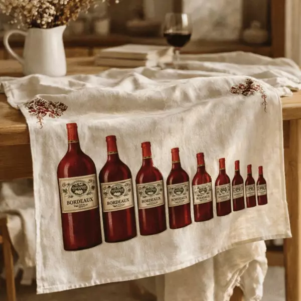 Paño Bouteille Bordeaux blanco 72 × 48 cm
