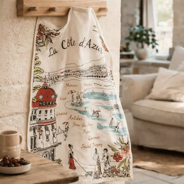 Paño de cocina Cote d'Azur, color crudo, 72 x 48