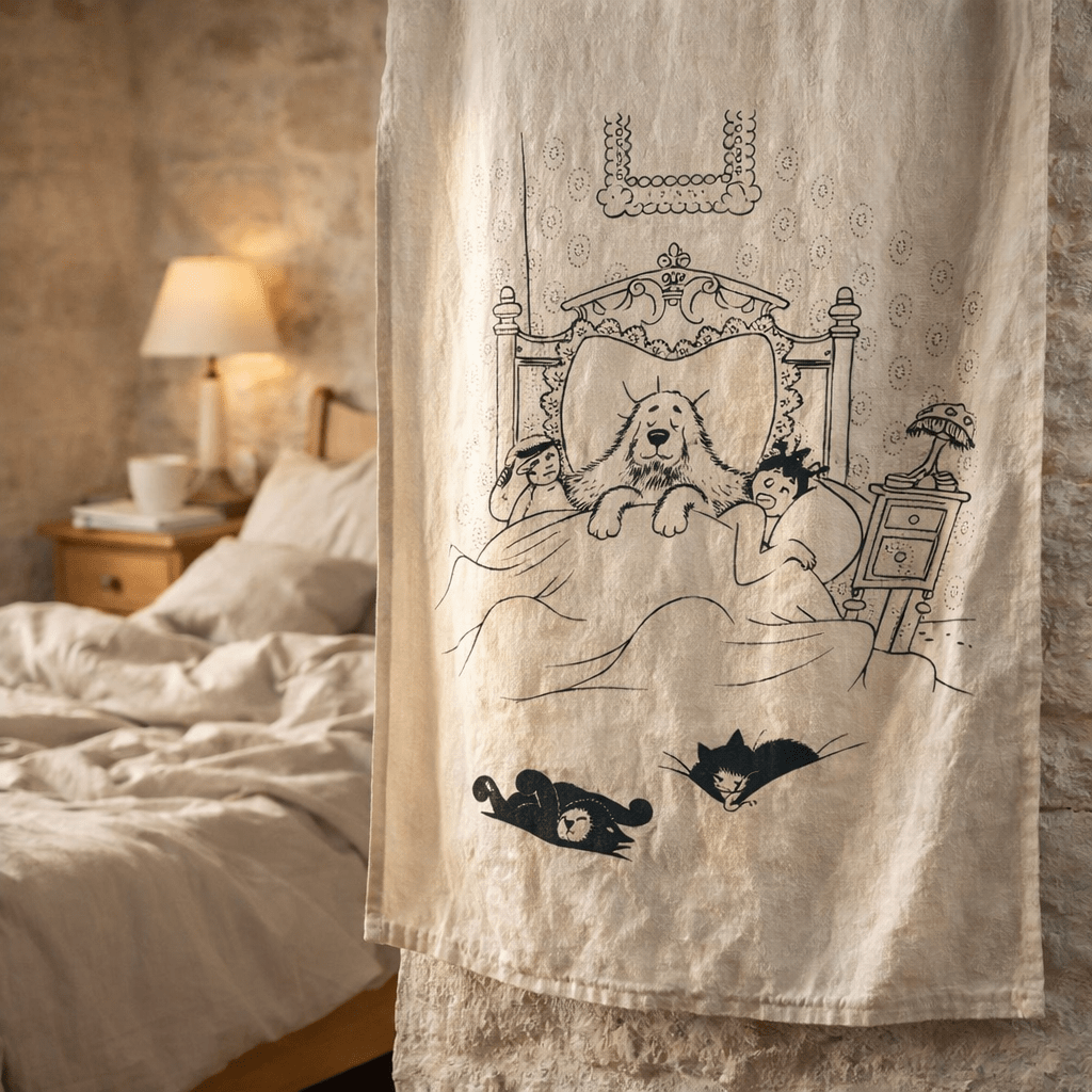 Torchon Dubout Bonne nuit Ecru 48 x 72 (IA)