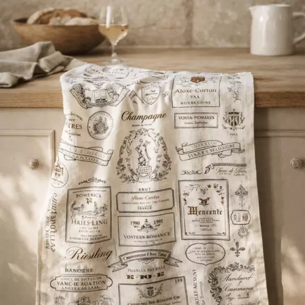 Wine label cloth, ecru, 48 x 72