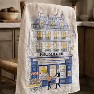 Ecru ‘Façade Fromager’ Tea Towel, 48 x 72