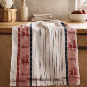 Jacquard-Geschirrtuch „Lisel“ in Rot, 70 x 50