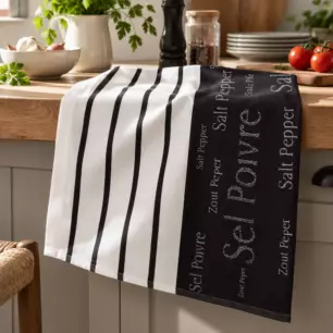 Trapo de cocina jacquard Sal y pimienta