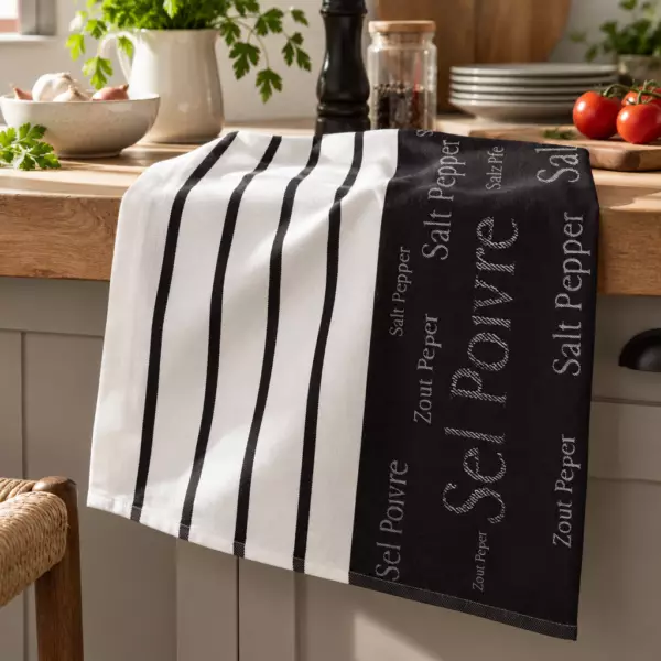Trapo de cocina jacquard Sal y pimienta