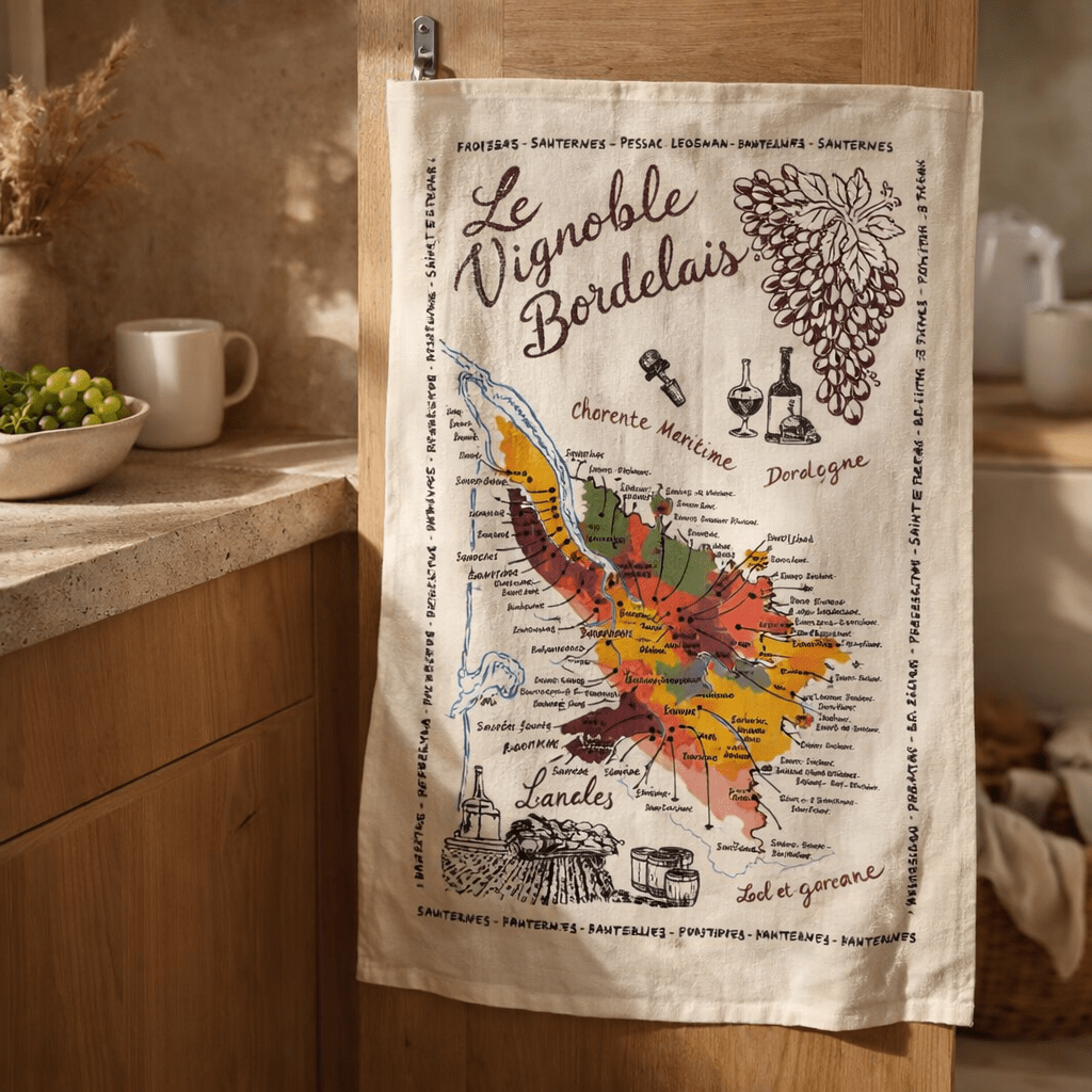 Torchon La Carte Des Bordeaux Ecru 48 X 72 (IA)