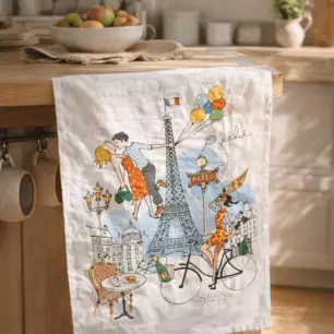La Parisienne White Tea Towel 72 x 48