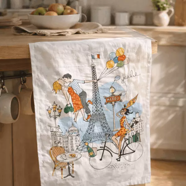 La Parisienne White Tea Towel 72 x 48