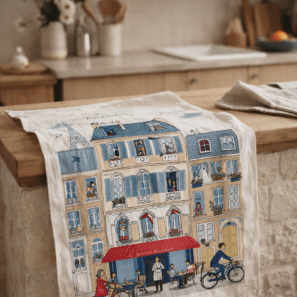 Torchon La vie parisienne Blanc 48 x 72