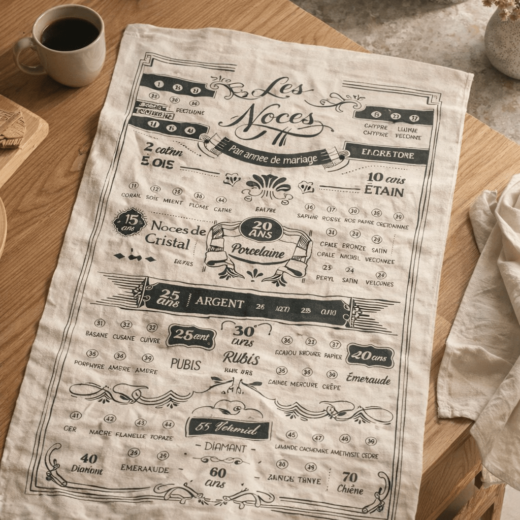 Torchon Les années de mariage Ecru 48 x 72 (IA)