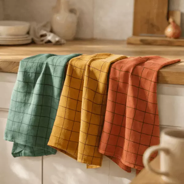 Metis Kilia chequered tea towel, 50 x 70