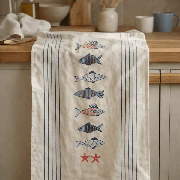 New Pesk Blue Tea Towel, 50 x 70