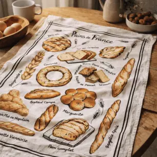 'Pains de France' Tea Towel, Ecru, 48 x 72