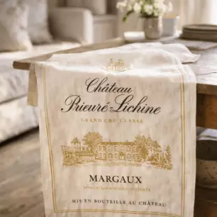 Prieure Lichine Tea Towel, Ecru, 72 x 48