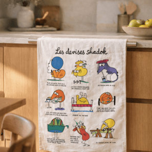 Torchon Shadoks Les devises Ecru 48 x 72