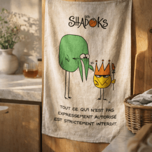 Torchon Shadoks Les interdits Ecru 48 x 72