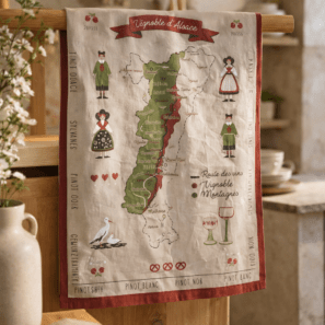 Torchon Vignoble d'Alsace Ficelle 50 x 70