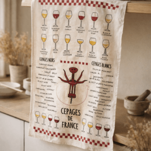 Torchon Vins et cépages Ecru 50 x 70