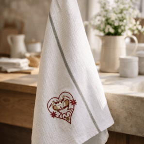 Torchon nid d'abeilles Cigogne Harz Alsace 50 x 70