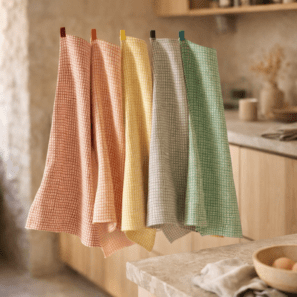 Torchon nid d'abeilles bicolore Mumba 50 x 70