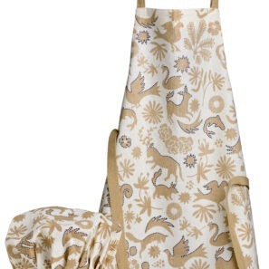 Tablier de cuisine et toque en coton bio Pandi Naturel 52 x 63
