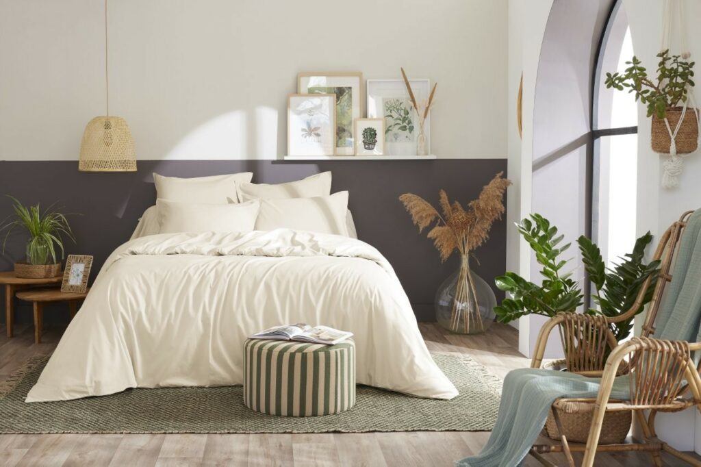 Housse de couette en percale de coton BALLY sable