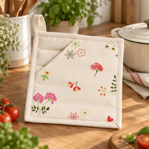 2-in-1-Topflappen Gardenia recycelt Ecru 20 x 20