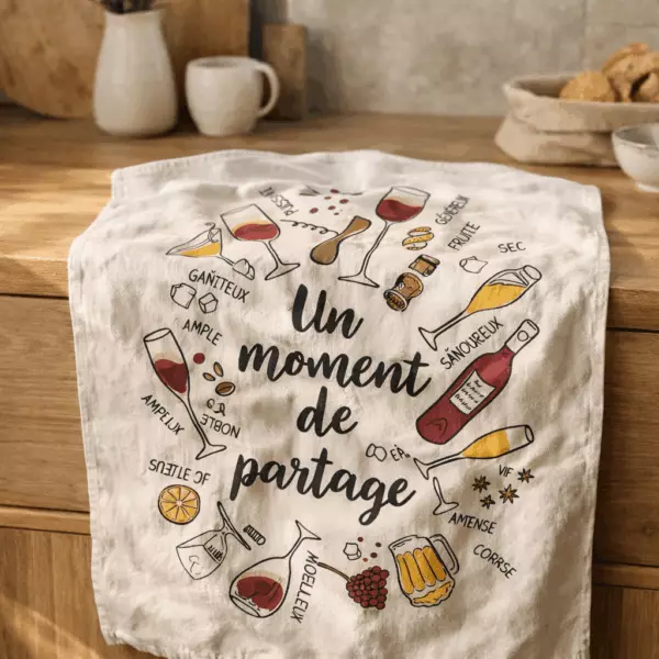 Paño de cocina «Le Partage» multicolor, 50 x 70