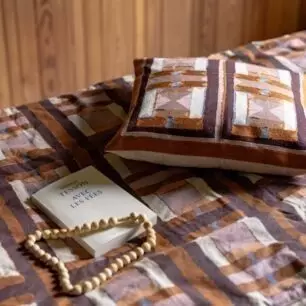 Plaid imprimé Taho 135 x 200 - Cuivre