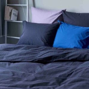 Taie d'oreiller Line Blue - Bleu, 50 x 70