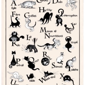 Torchon Dubout Abécédaire Ecru 48 X 72