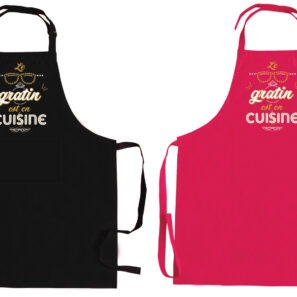 Tablier de cuisine Peps recylé Le gratin avec poche 90 x 72