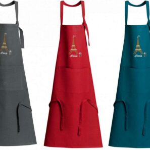 Tablier de cuisine recyclé Tour Eiffel avec poche 85 x 72