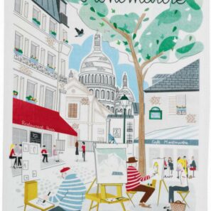 Torchon Paris Montmartre Blanc 48 x 72