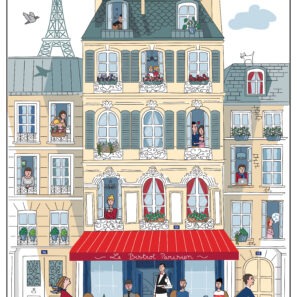 Torchon La vie parisienne Blanc 48 x 72