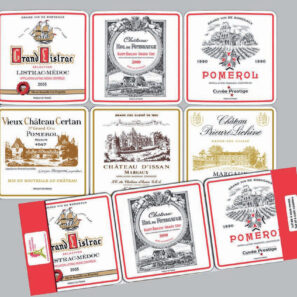 Lot de 6 sous-verres Bordeaux 10 x 10